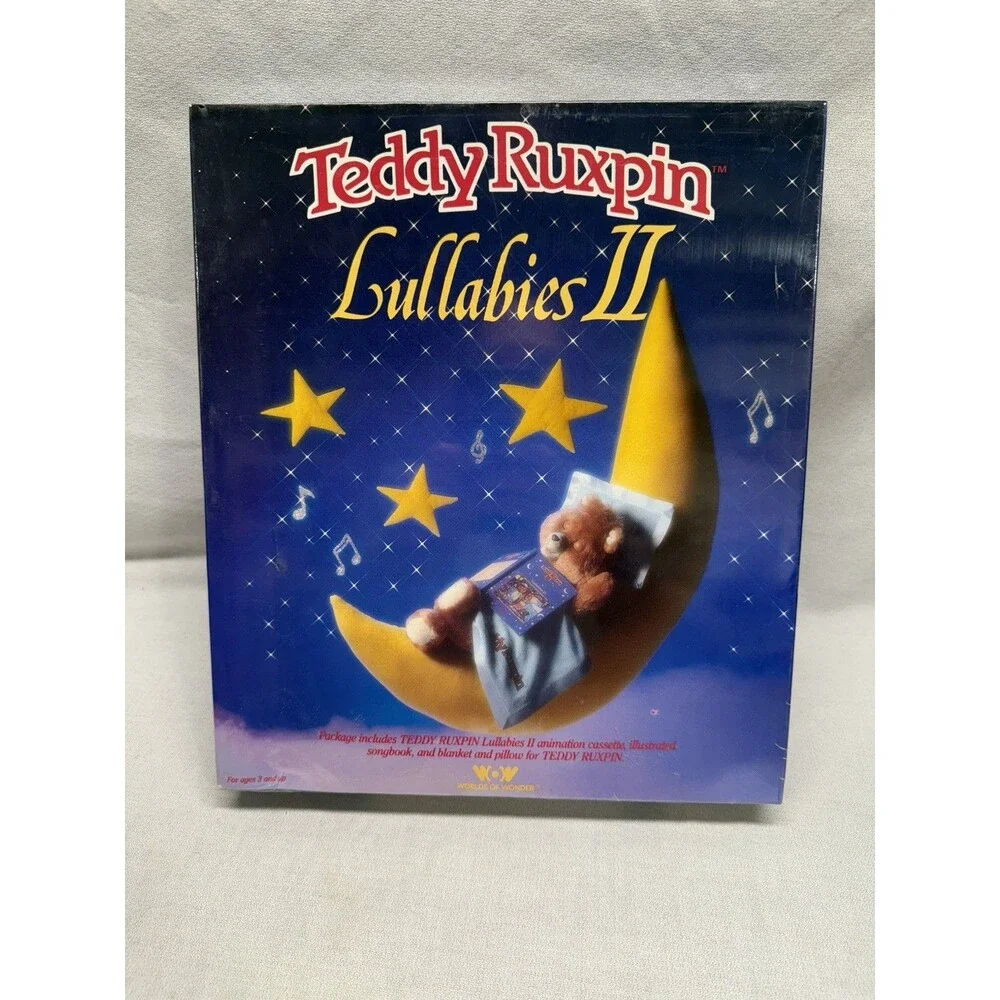 Teddy Ruxpin Lullabies 2 w/ cassette, song book, blanket & pillow for Teddy NEW